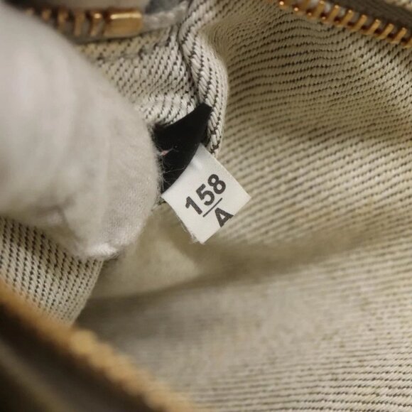 PRADA Canapa PM Hand Bag Canvas Gray Gold Auth bs23956 - Picture 11 of 16